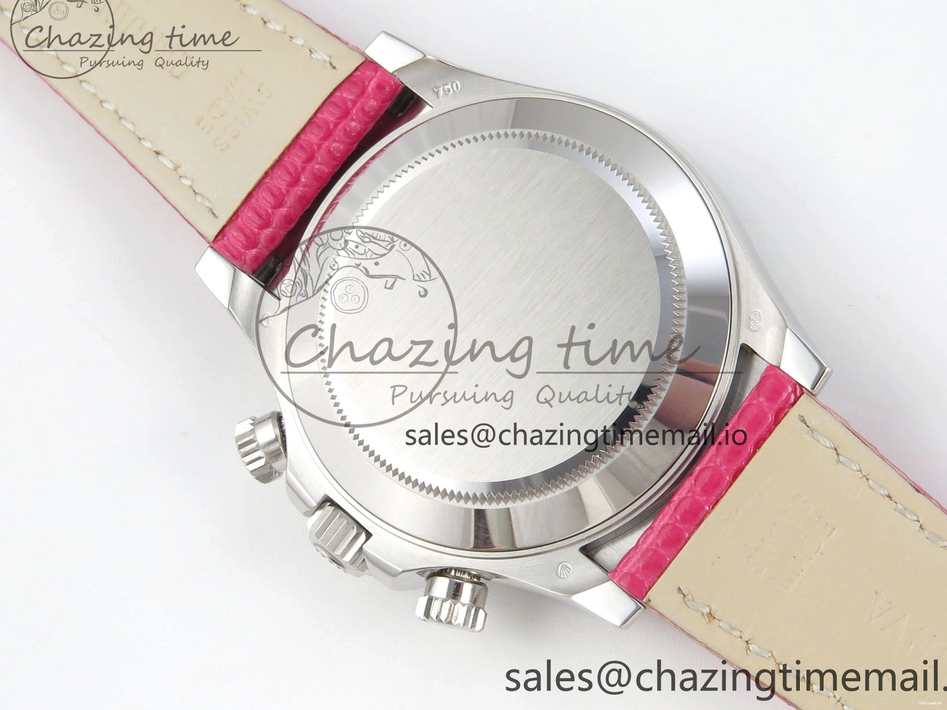 MPF Pink Daytona Bezel Dial Leather on Diamonds Modded 40mm SA4801 Custom Strap Pink 0513